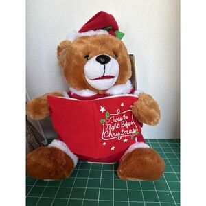 GEMMY "Twas The Night Before Christmas" Animated Reading Bear Plush